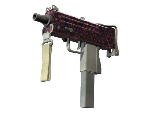 MAC-10 | Red Filigree (Field-Tested)