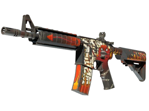 StatTrak™ M4A4 | Hellfire (Well-Worn)